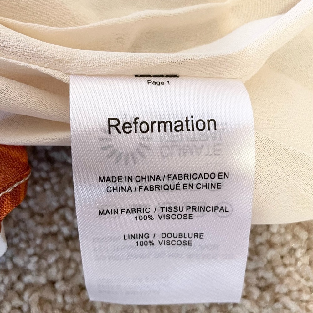Reformation Floral Mini Dress - Cream, Orange, Green, Blue - Picture 12 of 12